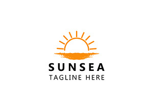 Sunset and Sun Sea Logo Design, a Branding & Logo Template by AlvinStd