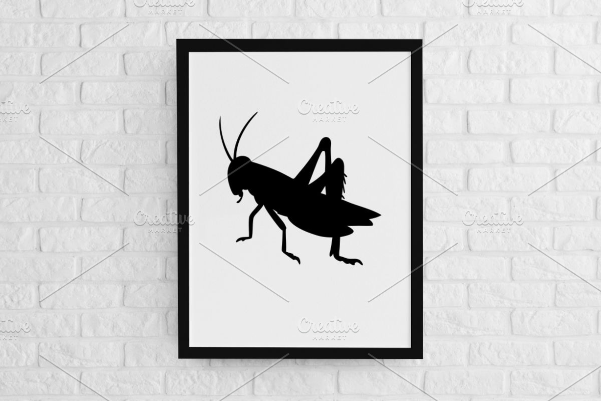 Grasshopper Silhouette SVG, an Animal Illustration by newminddesign (Photo 2 of 3)