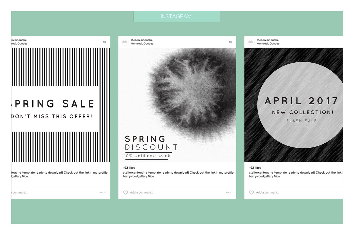 Instagram template - Black spring, a Social Media Template by AtelierCartouche (Photo 2 of 5)
