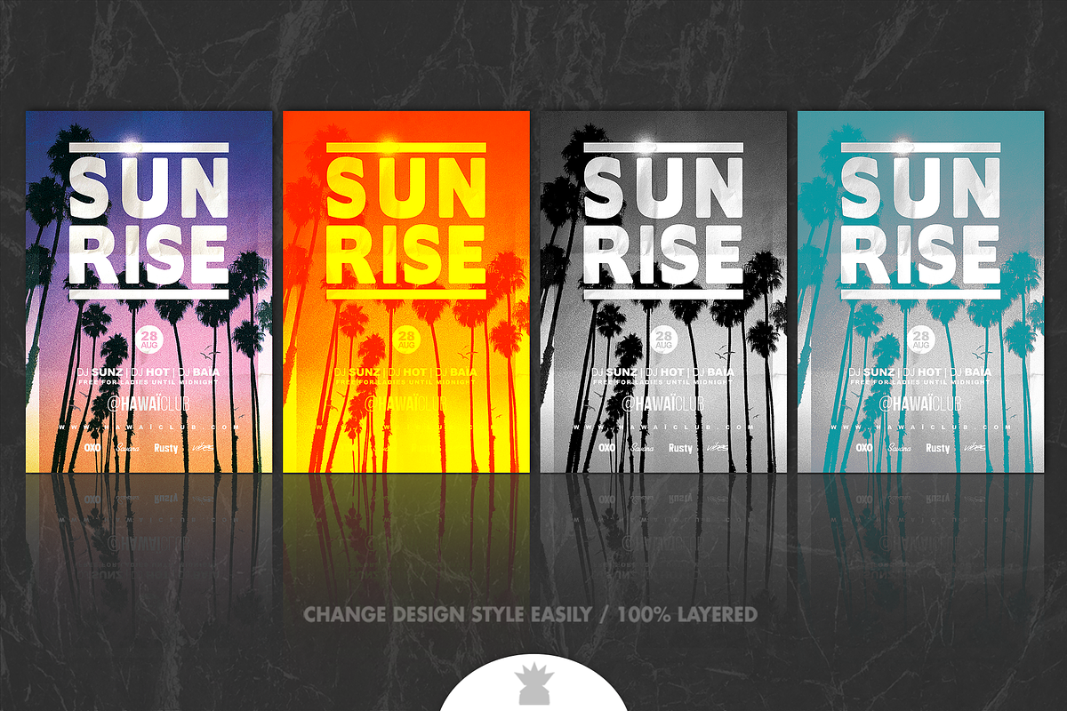 SUNRISE SUMMER Flyer Template, a Flyer Template by OVNI-TEMPLATES (Photo 2 of 5)