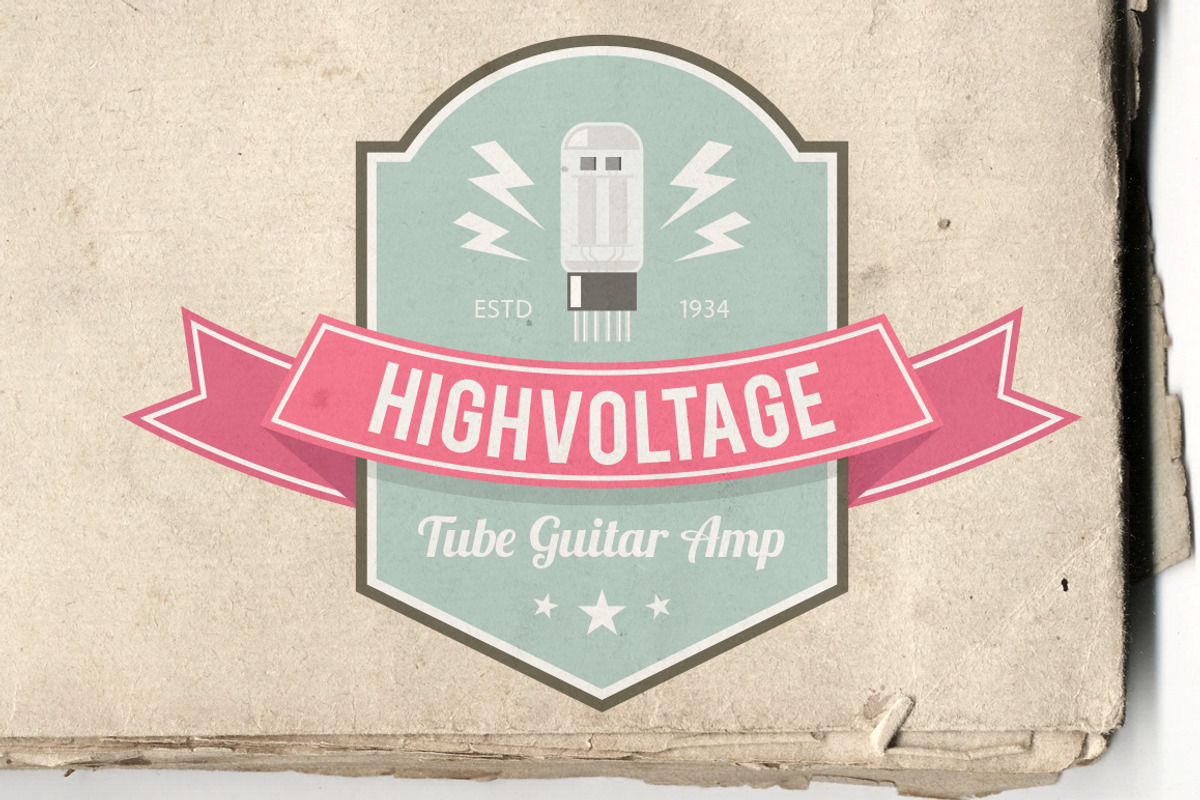 Vintage Amplifier Badges Set, a Branding & Logo Template by Bobboz Store (Photo 2 of 4)