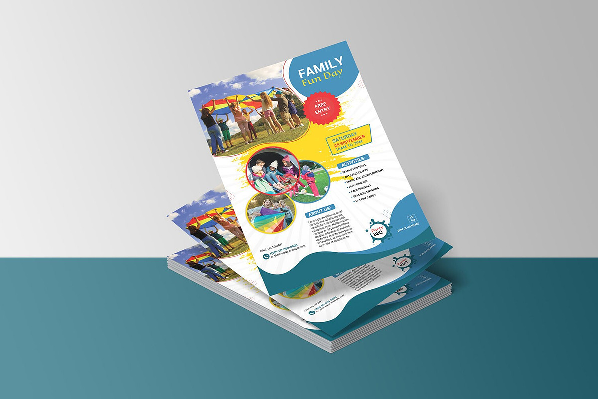 Family Fun Day Flyer Template, a Flyer Template by retrographix (Photo 2 of 4)