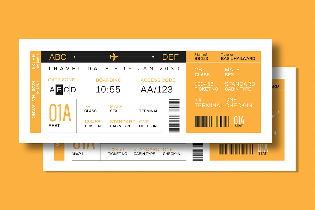 Modern Boarding Pass Flight Ticket, a Stationery Template by MightyDesign (Photo 1 of 5)