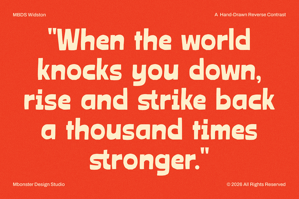 Widston — A Chunky Hand-Drawn Font, a Handwritten Font by Mbonster Design Studio (Photo 8 of 16)