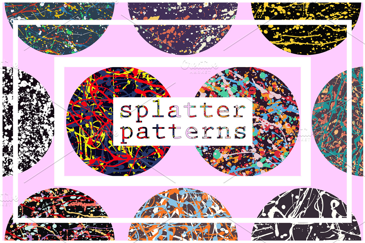 10 splatter seamless patterns, a Pattern Graphic by Asyndrom (Photo 1 of 2)