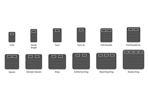 Mattress Sizes for Bed Room Icons, an Object Illustration by Vector Creator