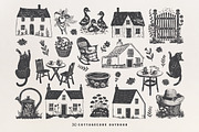 160 Cottagecore Linocut Collection, an Object Graphic by DariSmartArt (Thumbnail 12 of 20)
