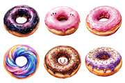 Colorful Donuts Clipart, an Illustration by Daily.Designs (Thumbnail 3 of 4)