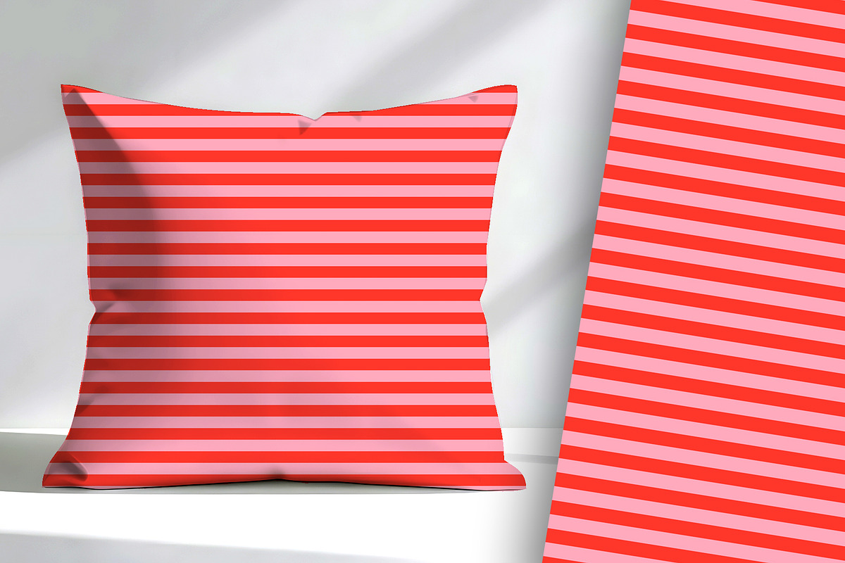 Flamingo Pink and Orange Stripe, a Pattern Graphic by Sharon Schwalbe (Photo 1 of 3)