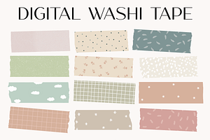 CUTE DIGITAL WASHI TAPE (PNG)