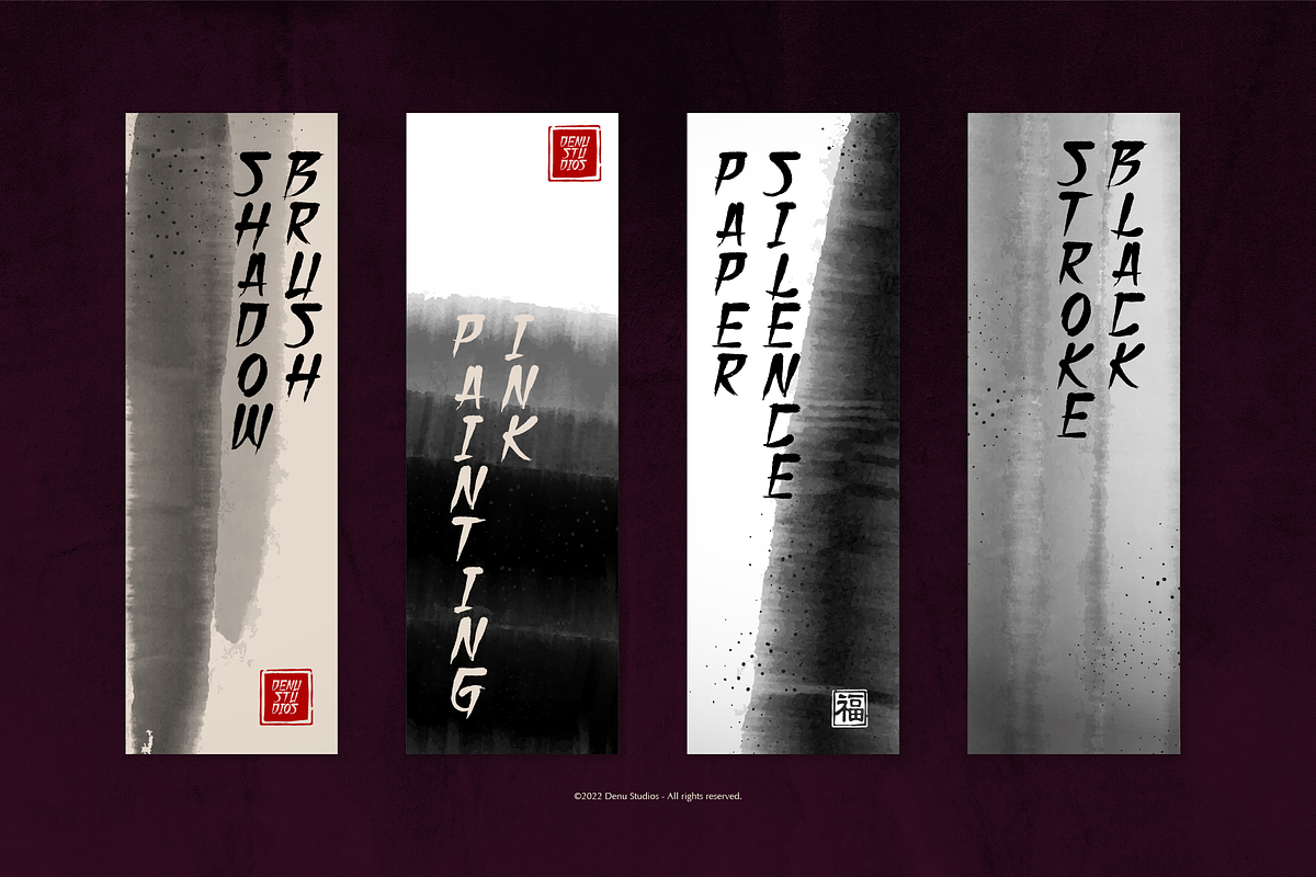 Aomine Kensai | Japanese Solid Brush, a Handwritten Font by Denustudios (Photo 2 of 12)