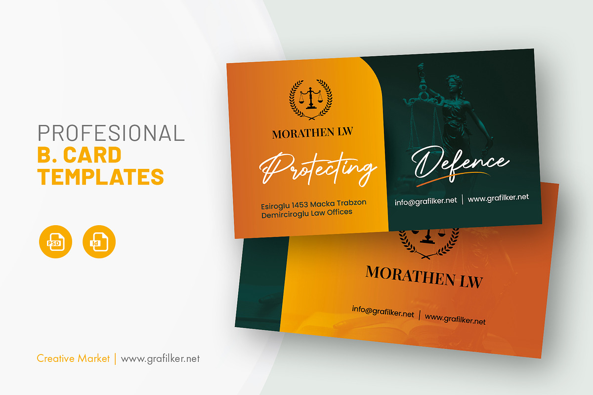 Lawyer Business Card Templates, a Business Card Template by grafilker