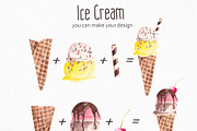 Watercolor Ice Cream Collection, a Food Illustration by YuliyaArtGarden (Thumbnail 4 of 11)