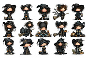 Gothic Witch PNG Clipart Bundle, a Seasonal Illustration by Nicolle's Colorful Art (Thumbnail 4 of 5)