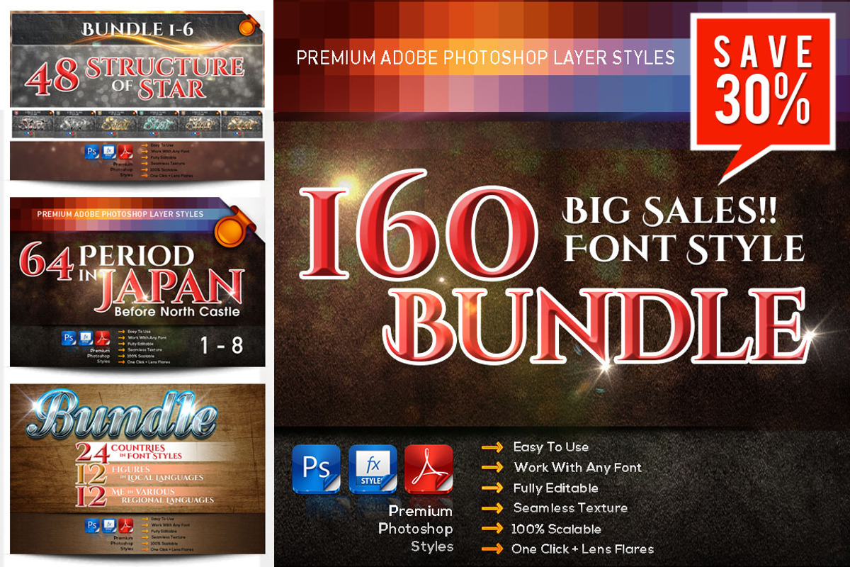 Big SALES!! 160 font styles Bundle