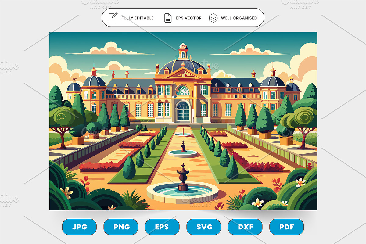 An enchanting castle stands majestic, a Graphic by SaroStock