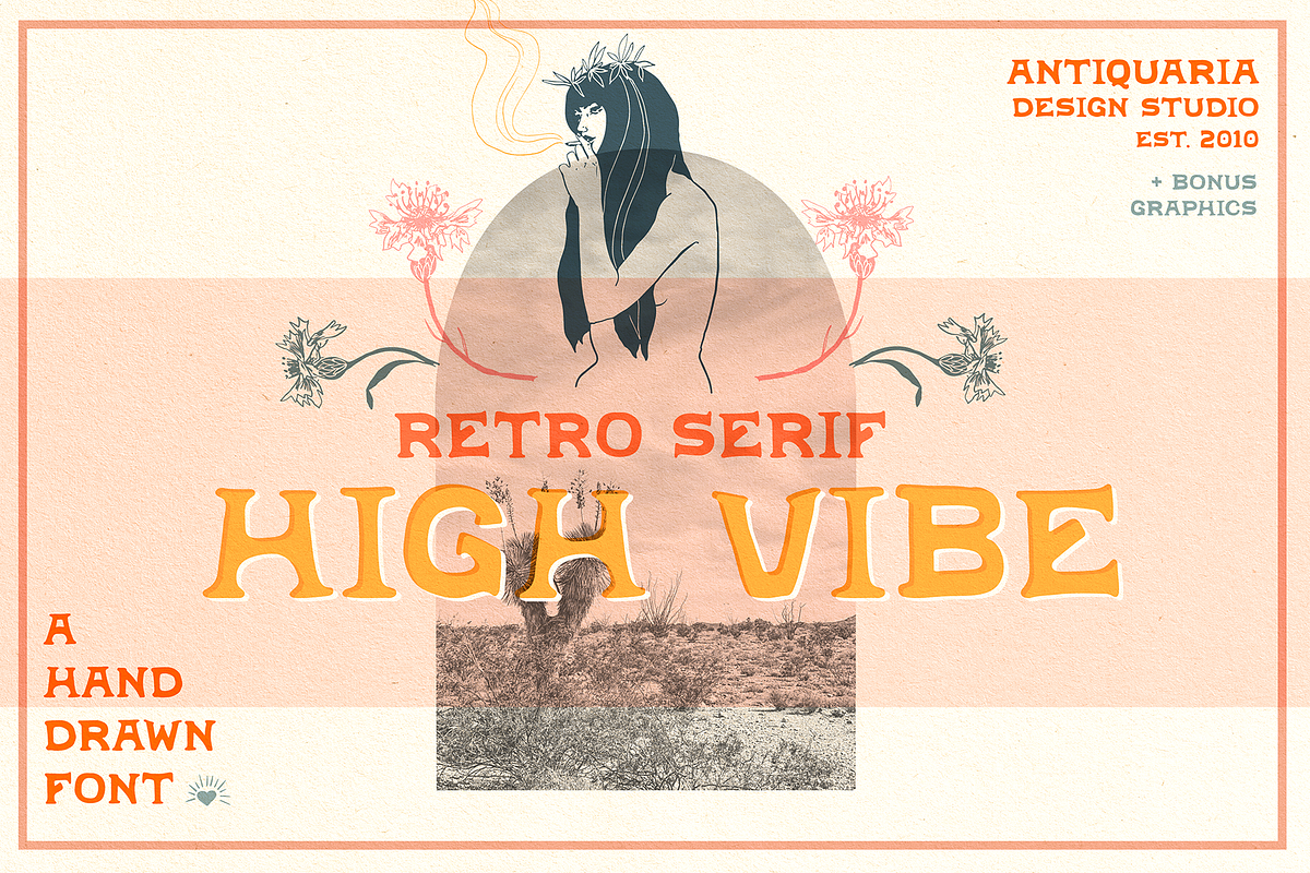 High Vibe - Vintage Retro Serif, a Serif Font by Antiquaria (Photo 1 of 6)