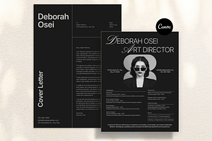 Gray & Black Modern Creative Resume, a Resume Template by Creatif Foundry