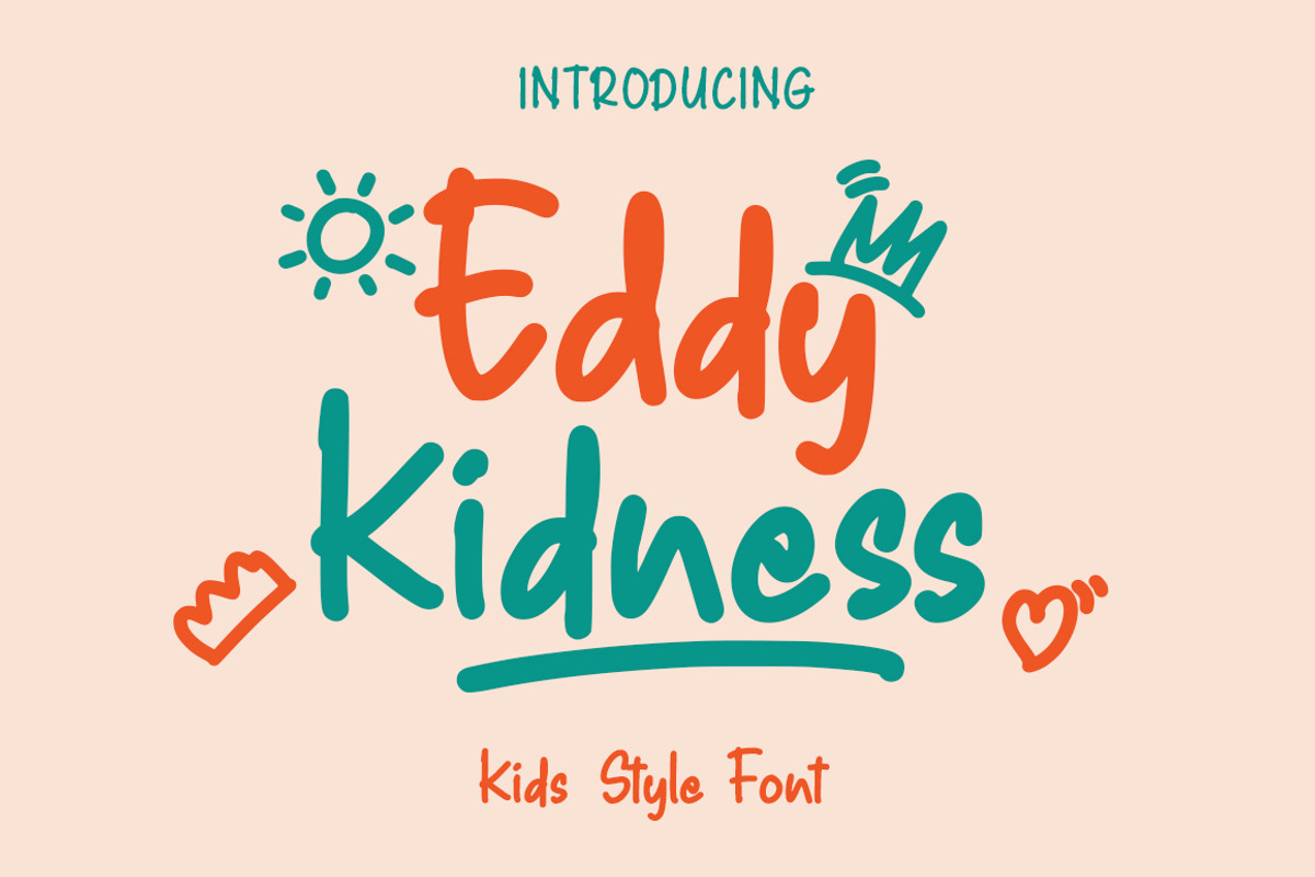 Eddy Kidness - Kids Style Font, a Handwritten Font by Voux Studio (Photo 1 of 10)