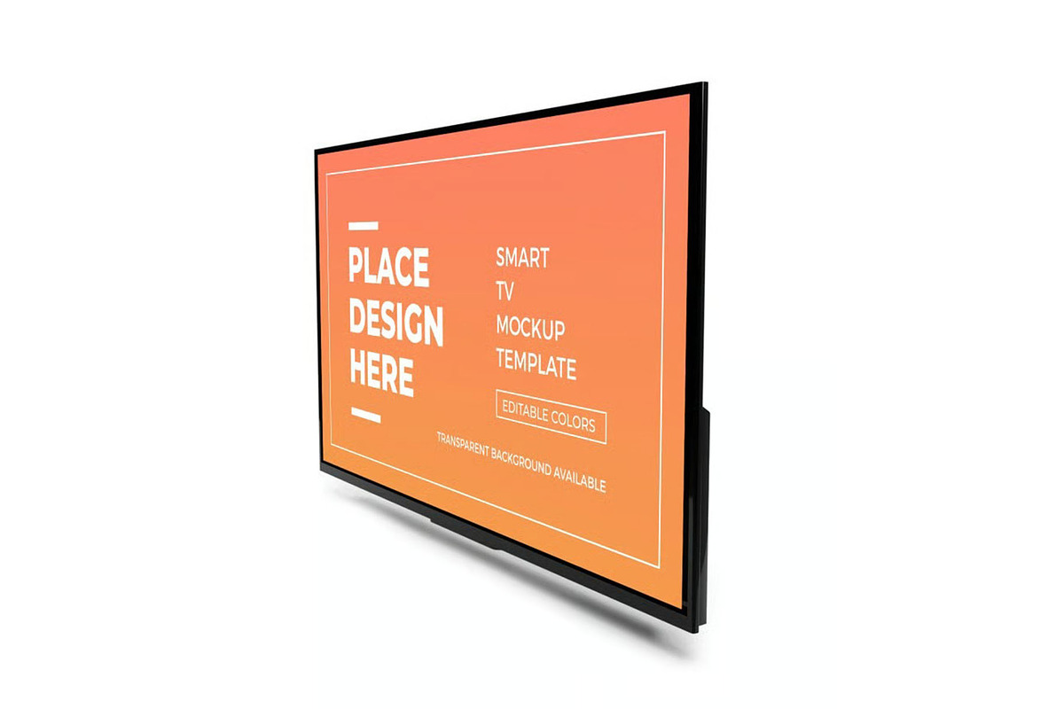 Smart TV Display Mockup Template Set, a Device Mockup by DesignRushMarket (Photo 3 of 11)