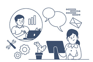 Linear business communication, a Person Illustration by LadadikArt