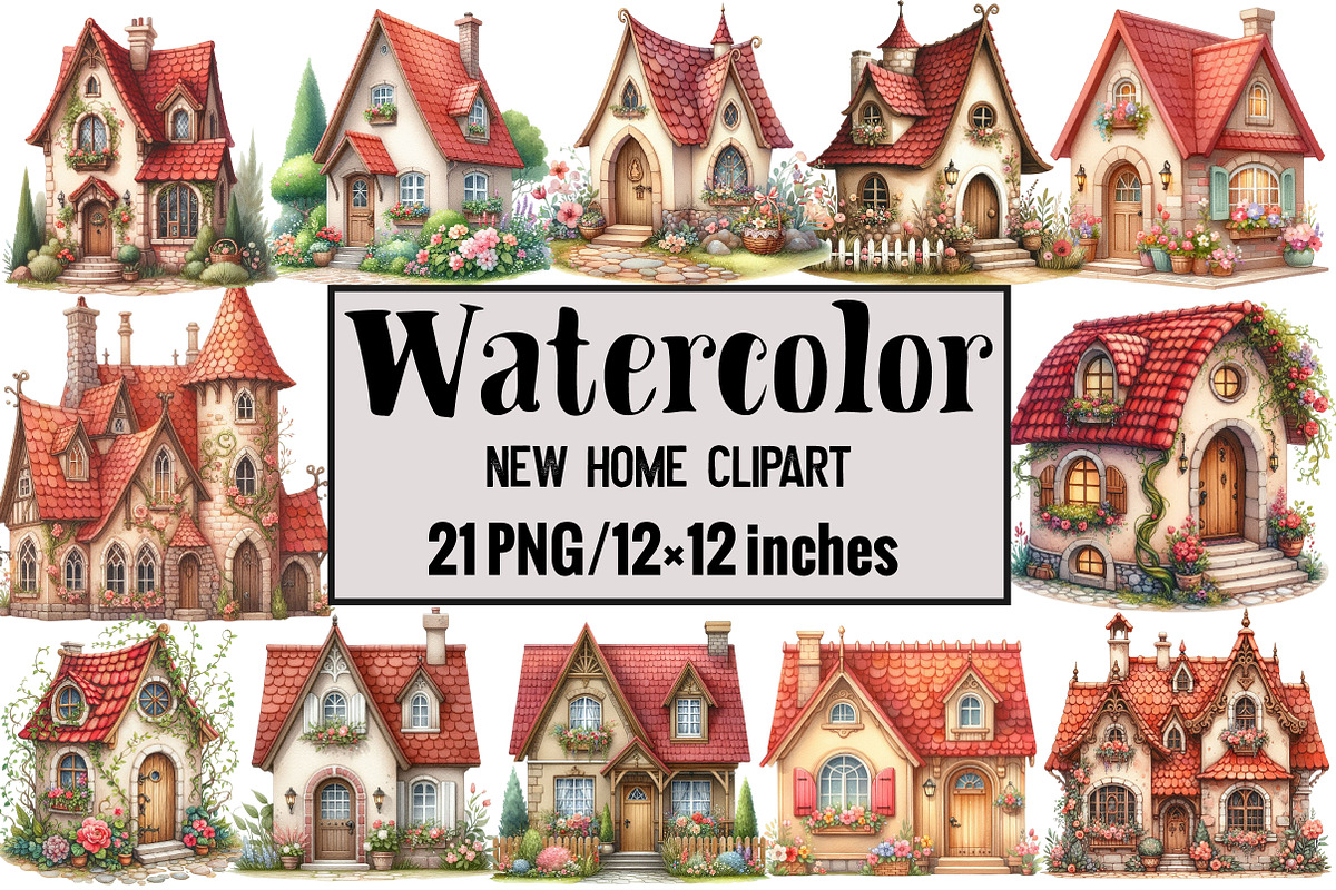 New Home Clipart, an Illustration by Design Market (Photo 1 of 3)