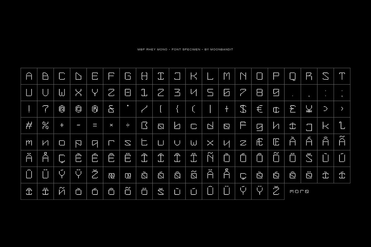 MBF Rhey Mono - Sci-fi Monospace, a Sans Serif Font by MoonBandit (Photo 7 of 7)