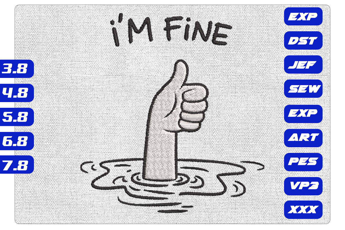I'm Fine Drowning Hand Embroidery, a Decorative Illustration by Purpose Ekbal (Photo 1 of 3)