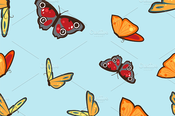 Seamless Pattern With Butterflies
