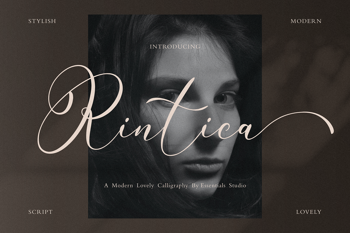 Rintica, a Script Font by Essentials Studio (Photo 1 of 9)