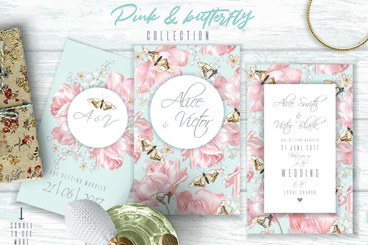 Wedding invitations BUNDLE, an Invitation Template by Purple-Bird (Photo 14 of 28)