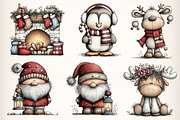 Whimsical Christmas Clipart Bundle, an Illustration by Dream Creation (Thumbnail 6 of 7)