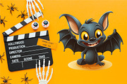 Cute Halloween bats. TShirt Sticker., an Animal Illustration by KENO Mascots (Thumbnail 9 of 9)
