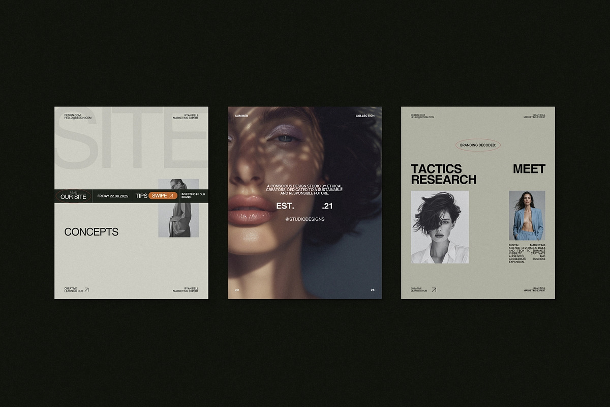 ZAVI | Instagram Post Bundle, a Social Media Template by The Aesthetic Studio (Photo 2 of 10)