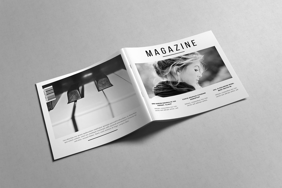 Minimal Square Magazine Template, a Magazine Template by Uloel Design (Photo 2 of 12)