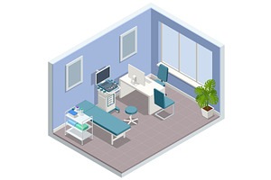 Isometric vector medical ultrasound, a Healthcare Illustration by Golden Sikorka