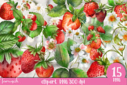 Watercolor Strawberry Clipart Berry, a Food Illustration by TanuschArts (Thumbnail 1 of 4)