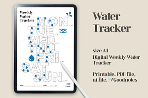 Weekly Warter Tracker, a Print Template by dott