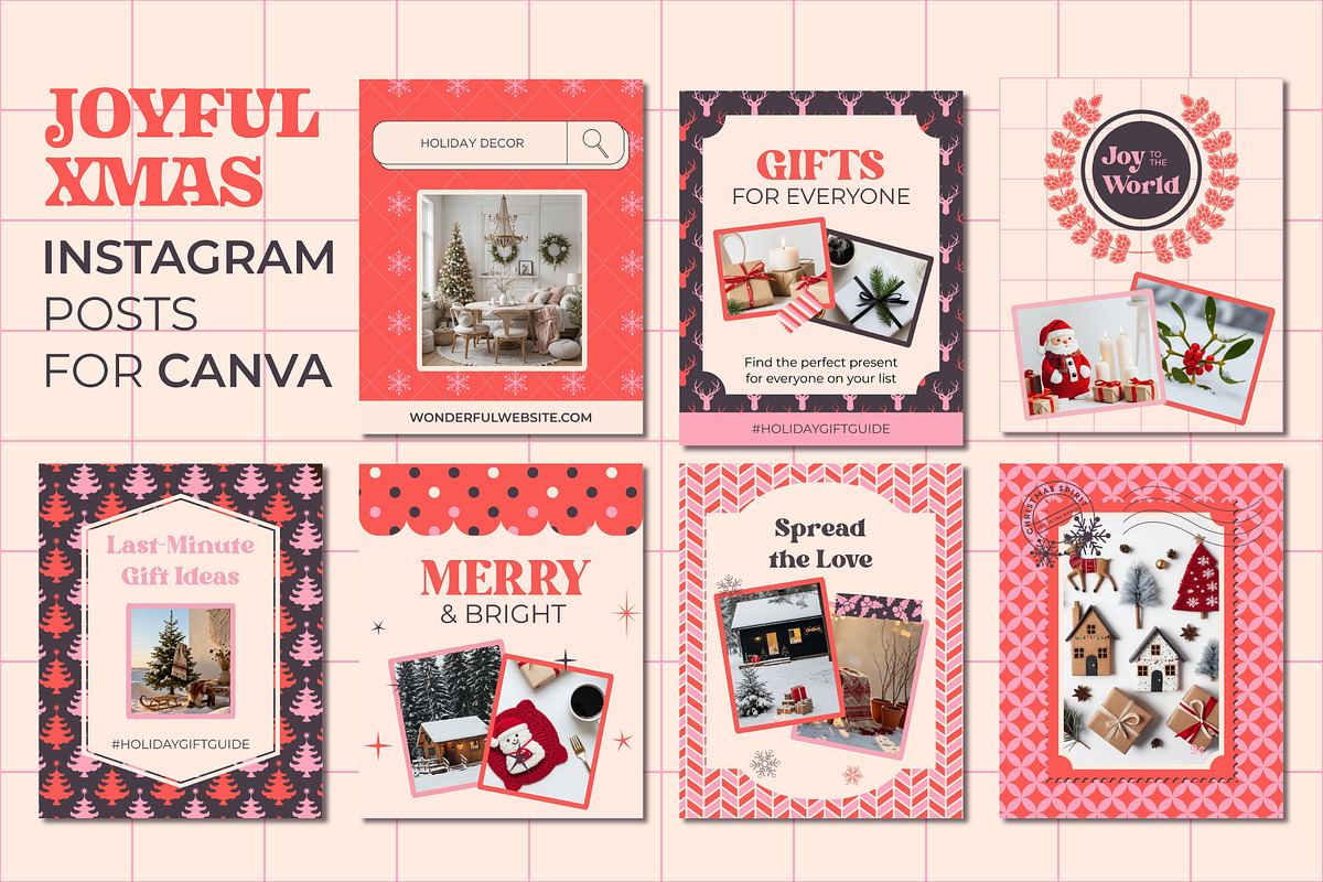 Joyful Xmas – IG Posts for Canva, a Social Media Template by LuOtero (Photo 4 of 5)