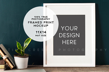 Rustic Teal Framed Print Mockup #4