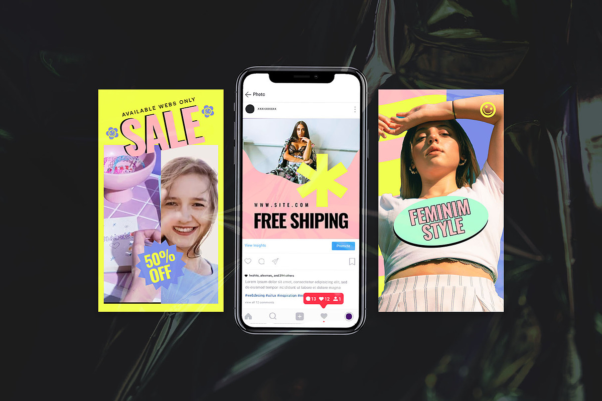 Pop-Vsual Instagram Template | PSD, a Social Media Template by Azruca (Photo 3 of 6)