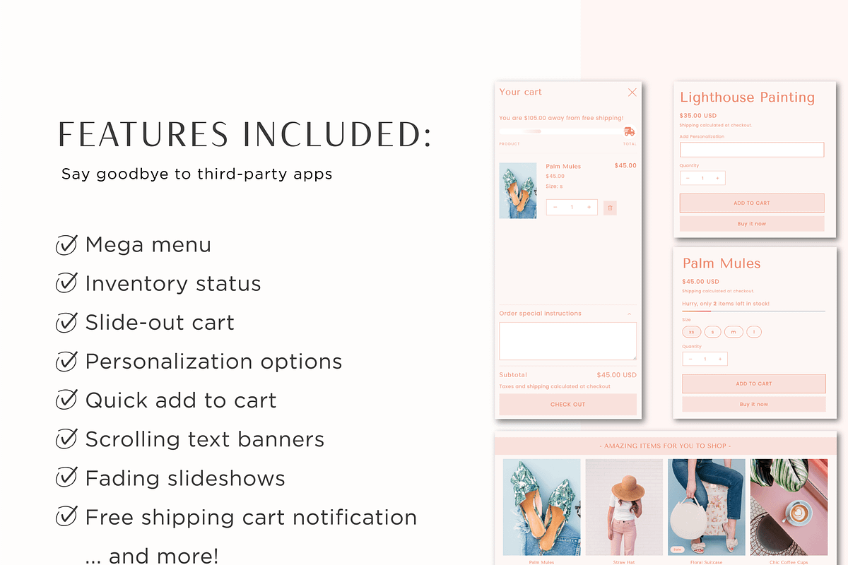 Bright Boho Shopify Theme, a Shopify Template by Macarons and Mimosas (Photo 3 of 10)
