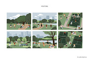 Sports in Park, People Illustration, a Sport Illustration by LyubovZaytseva (Thumbnail 4 of 20)