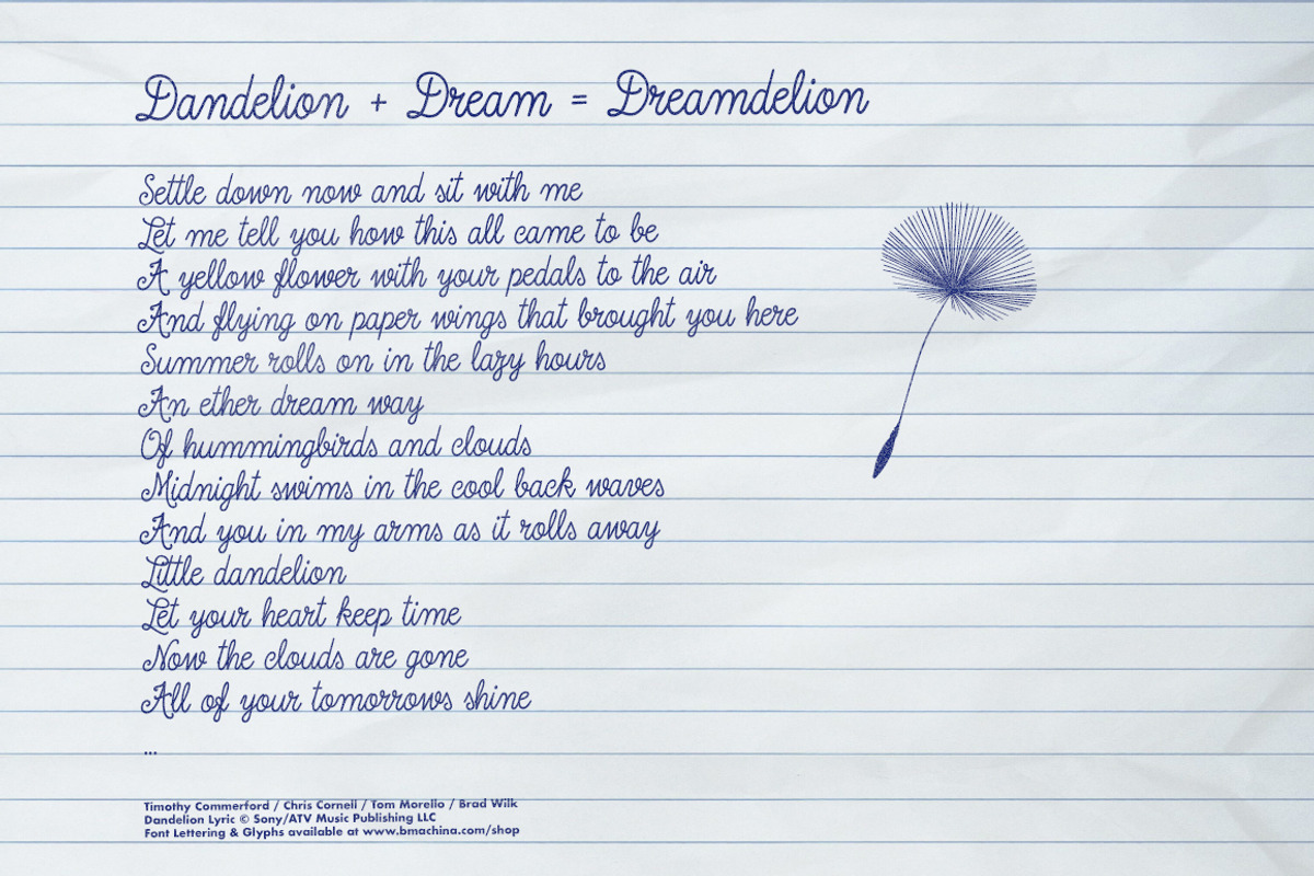 Dreamdelion Font Script, a Script Font by BMACHINA Labs. (Photo 10 of 12)