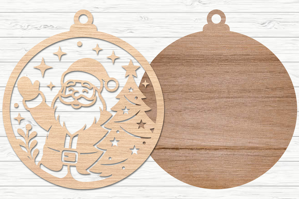 Santa Christmas Ornament Laser Cut, an Object Graphic by Layerology (Photo 2 of 3)