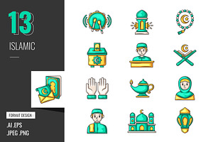 Islamic Icon Set, a Duotone Icon by shin_std
