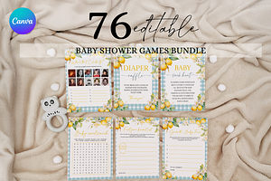 Citrus Baby Shower Game Bundle, a Card Template by Digital_Mind