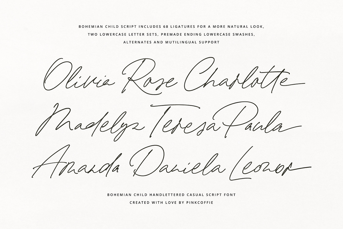 Bohemian Child | Handwritten Script, a Script Font by Pink Coffie (Photo 4 of 36)