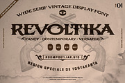 Revoltika Wide serif vintage display, a Serif Font by RMPL.std (Thumbnail 1 of 4)