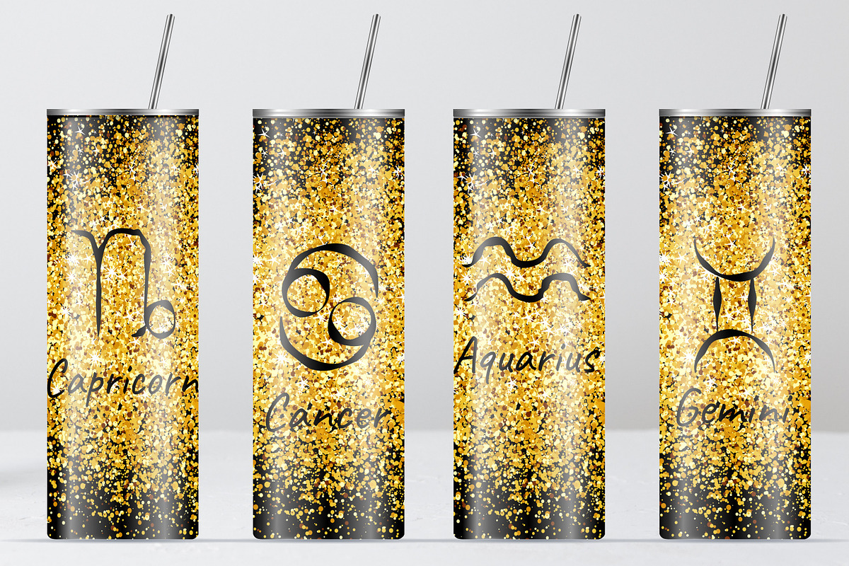 Zodiac Signs. Tumbler design., an Illustration by Kseniia_designer's shop (Photo 4 of 4)